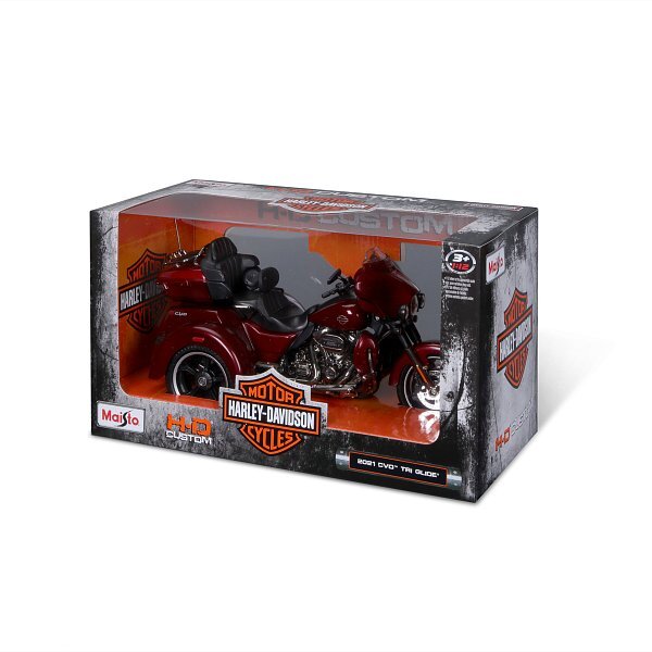 Maisto - H-D Trikes - 2021 CVO Tri Glide, metalická červená, 1:12