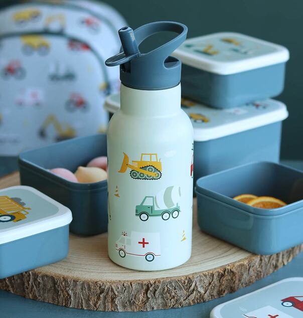 A Little Lovely Company - nerezová fľaša na pitie, 350 ml - vozidlá