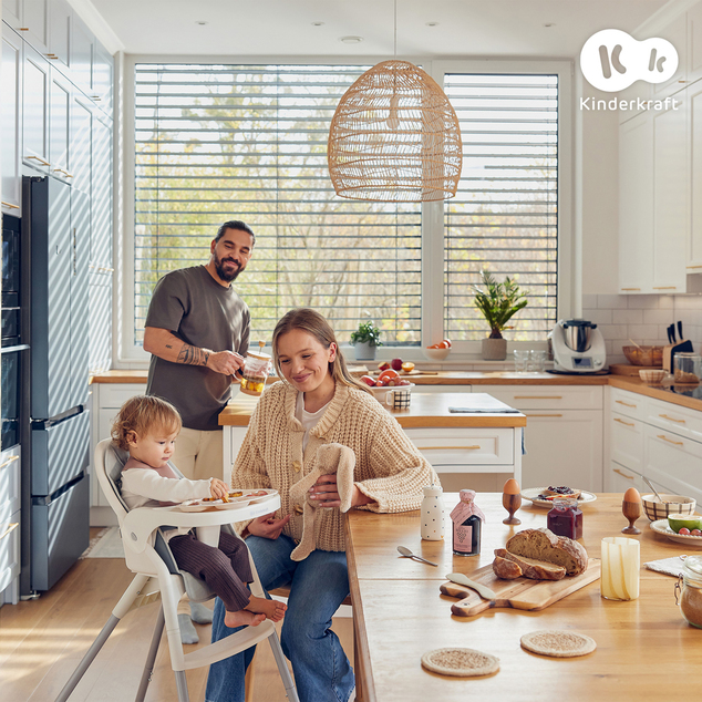 KINDERKRAFT Столче за хранене Dinnly 2в1 Бежово