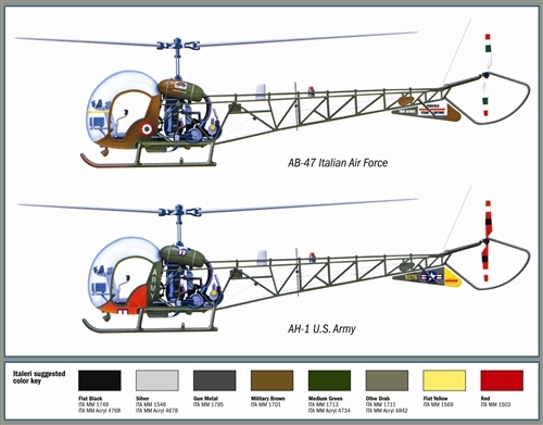 Model Kit helicóptero 0095 - AH-1/AB-47 (1:72)