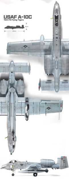 Modellbausatz Flugzeug 12348 - USAF A-10C „75th FS Flying Tigers“ (1:48)