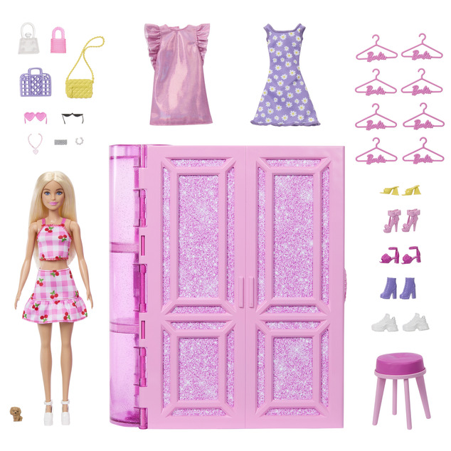 Mattel Barbie šatník snov v pastelových farbách s bábikou