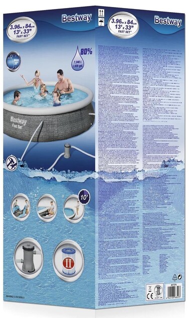 Bestway Fast Set Pool 396 x 84 cm mit Filterpumpe