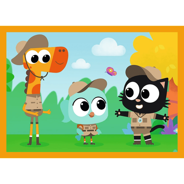 Trefl Puzzle 4v1 Milo, zoznámte sa s Milom a jeho priateľmi