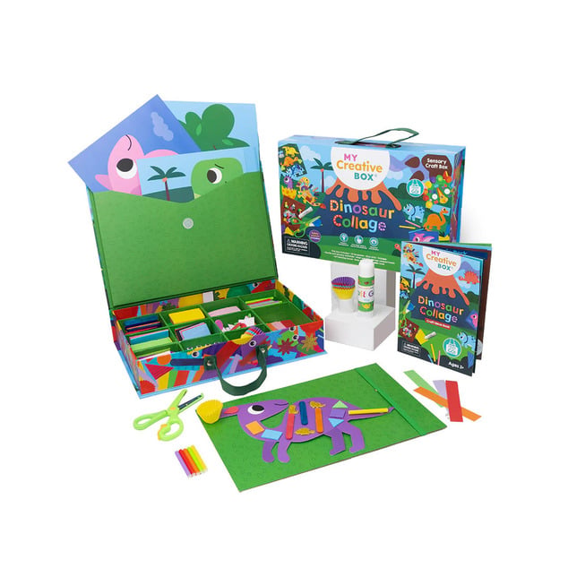 MY CREATIVE BOX® Kreatívna kolážová senzorická sada Dinosaury