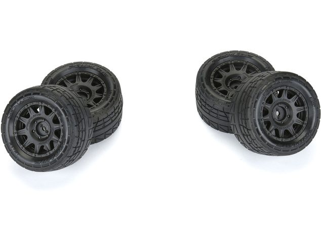 Pro-Line koleso s pneu 1:18 Menace Street H12mm, disk čierny (4): Granite GROM