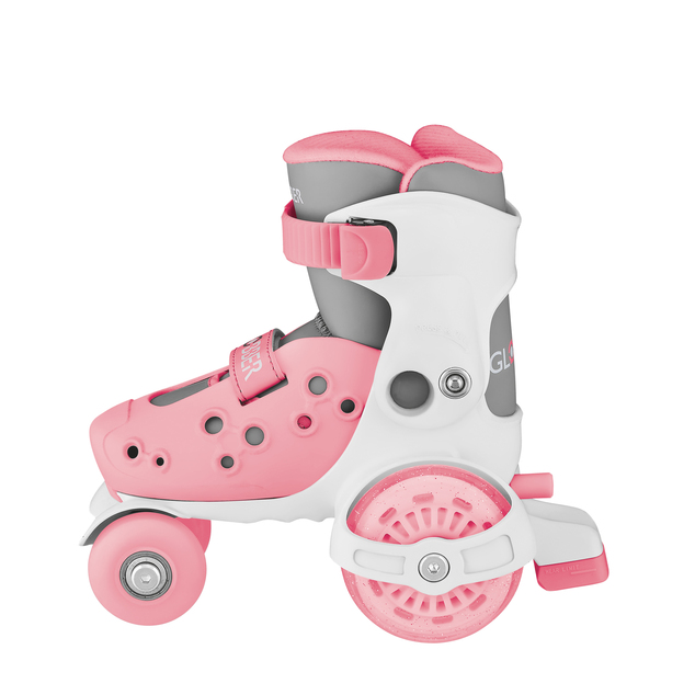 Globber Patins pour enfants GO QUAD Taille : 26-29 Rose Pastel
