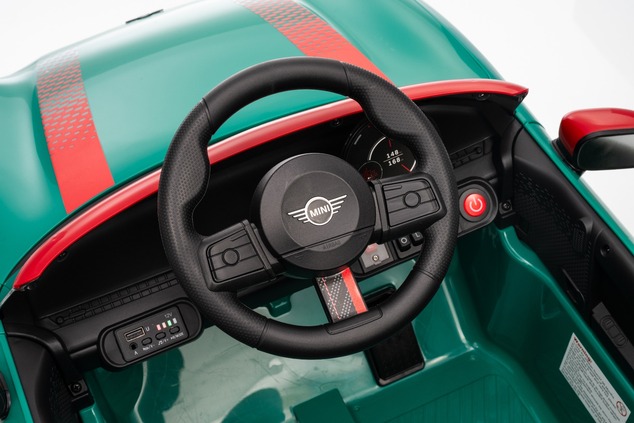 Elektrické autíčko BMW Mini Cooper 12V, zelené, USB Vstup s Bluetooth pripojením na MP3 Pr
