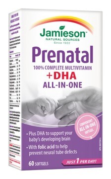 Jamieson Prenatal komplett mit DHA und EPA 60 Kapseln