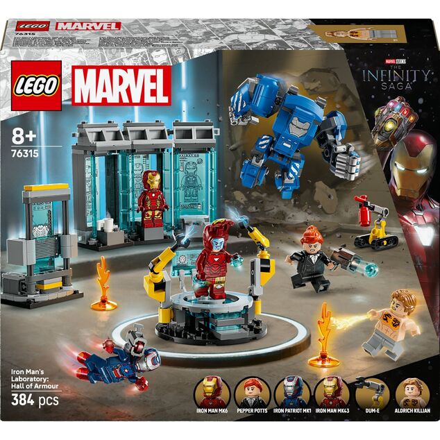 LEGO® Marvel 76315 Iron Man și laboratorul său: Sala armurilor
