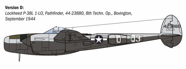 Model Kit letadlo 2834 - P-38J E.T.O. (1:48)