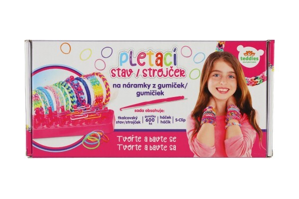 Vyrob si svoj náramok - gumičky 600ks +náradie + pletací stroj na náramky, 27x13