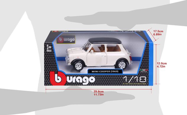Bburago 1:18 Mini Cooper (1969) Beige