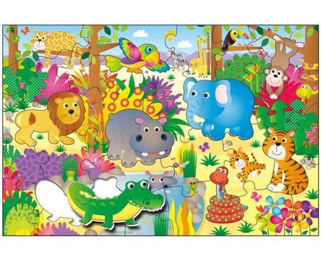 Galt Puzzle mare de podea – animale din junglă