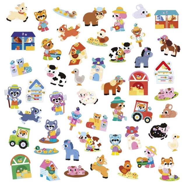 Janod Stickers Veľké samolepky Farma 50 ks