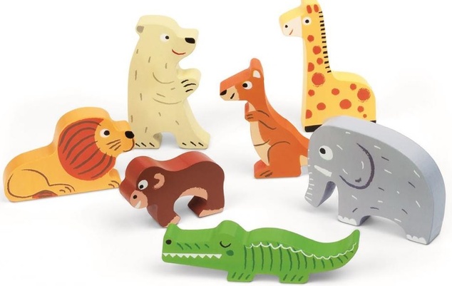 Janod Drevené vkladacie puzzle pre najmenších ZOO Chunky