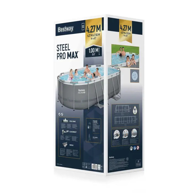 Piscine de jardin Bestway 56620 Power Steel 427 x 250 x 100 cm avec filtration