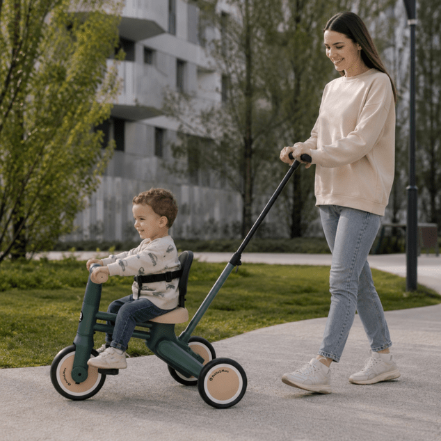 PETITE&amp;MARS Tricycle multifonction 4 en 1 Drift Misty Green