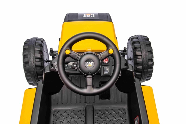 Licencovaný elektrický Báger Caterpillar, Jednomiestny, žltý, USB vstupom na MP3 Prehrávač