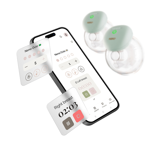 NENO Pumpica za mlijeko Hands-free Ovio Twin dvostruka, bežična, elektronička s aplikacijom