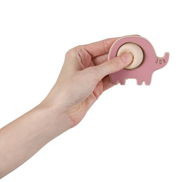 PETITE&amp;MARS Hračka silikónová Elephant Edwin Dusty Rose 6m+