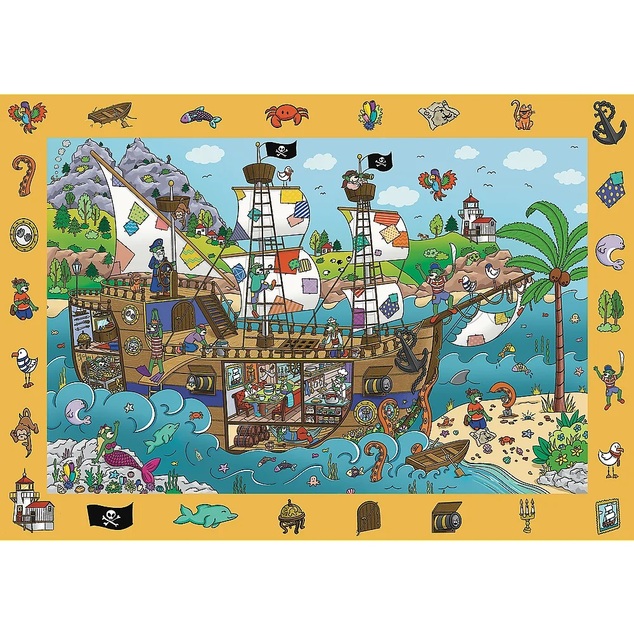 Trefl Puzzle s hľadaním obrázkov Spy Guy: Pirátska loď 100 dielikov