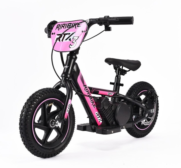 Detské elektrické odrážadlo RIRIBIKE RTX3 24V (12”), ružové, Lítiová batéria, 100W motor,