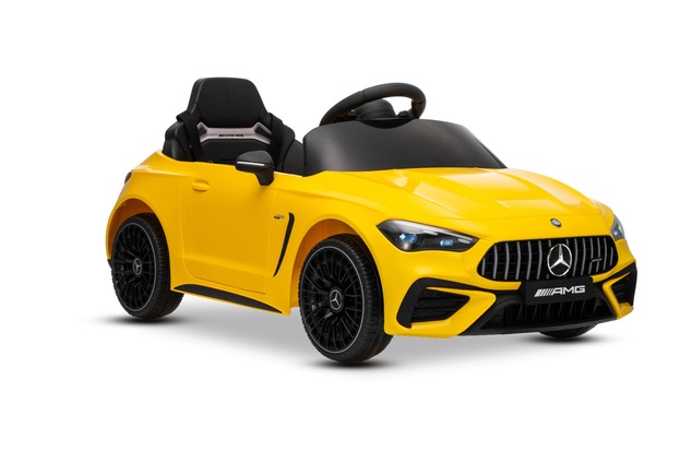 Elektrické autíčko Mercedes CLE 12V s pohonom zadných kolies, žlté, Jednomiestne, Lítiová