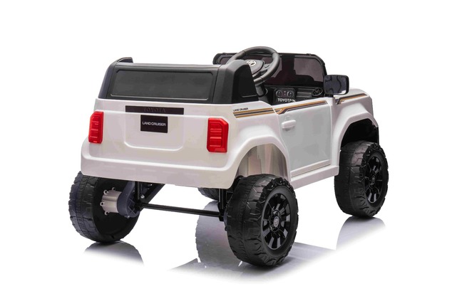 Elektrické autíčko Toyota Landcruiser 12V, biele, široké jednomiestne sedadlo, 2,4 GHz dia