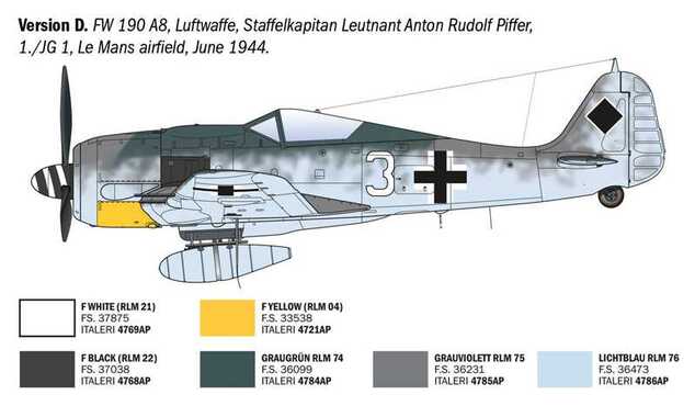 Model Kit letadlo 1490 - Focke-Wulf Fw 190 A-8/F Aces (1:72)