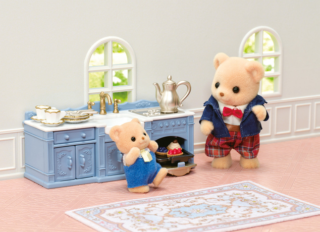 Sylvanian Families Möbel - elegantes Esszimmer mit Kamin