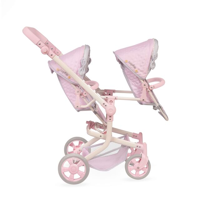 DeCuevas 90875 Cărucior pliabil pentru păpuși gemene cu geantă Sophie 2025 - 91 cm