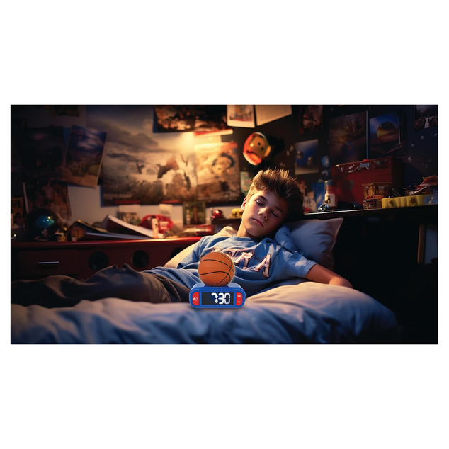 Budík s nočným 3D svetlom Basketball