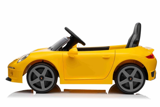 Elektrické autíčko RUF GT 12V, žlté, Otváracie dvere, 2.4 GHz diaľkové ovládanie, LED svet