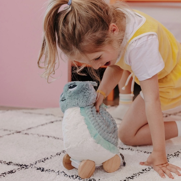 PTIPOTOS Plyšový slimák Speedou mätový – mama s miminkom