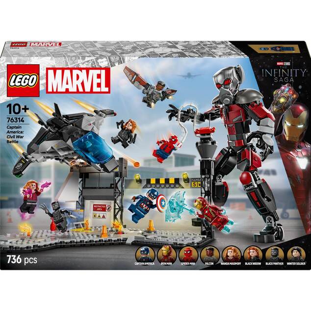 LEGO® Marvel 76314 Akčná bitka – Captain America: Občianska vojna