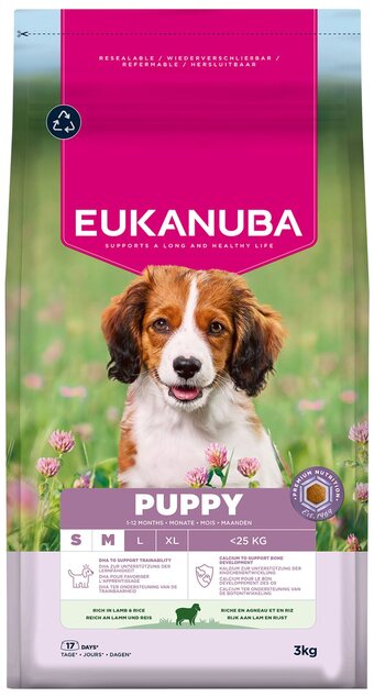 Krmivo EUKANUBA Puppy Small &amp; Medium rich in lamb 3 kg