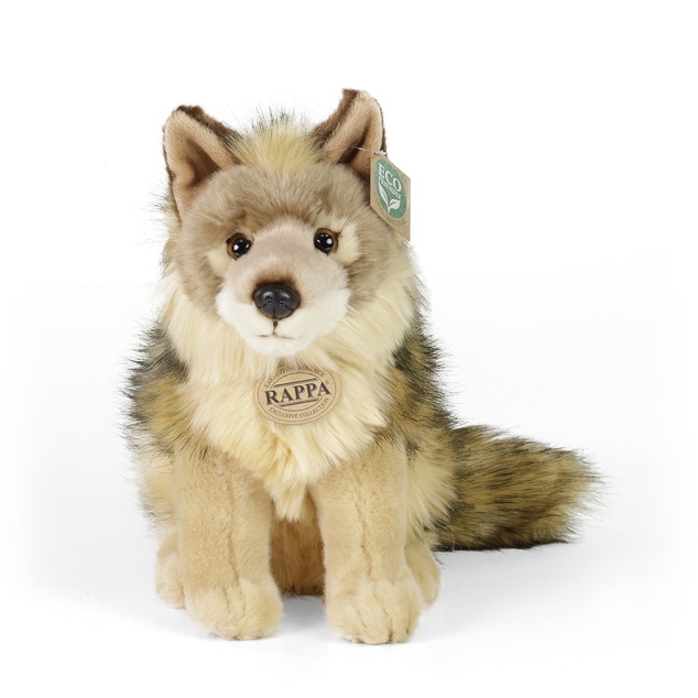 Plüsch Kojote/Wolf sitzend 24 cm UMWELTFREUNDLICH