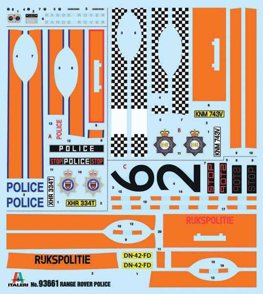 Modellbausatz Auto 93661 - Range Rover Polizei (1:24)