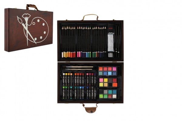Sada na maľovanie - Art box kreatívna sada 79ks v drevenom kufríku