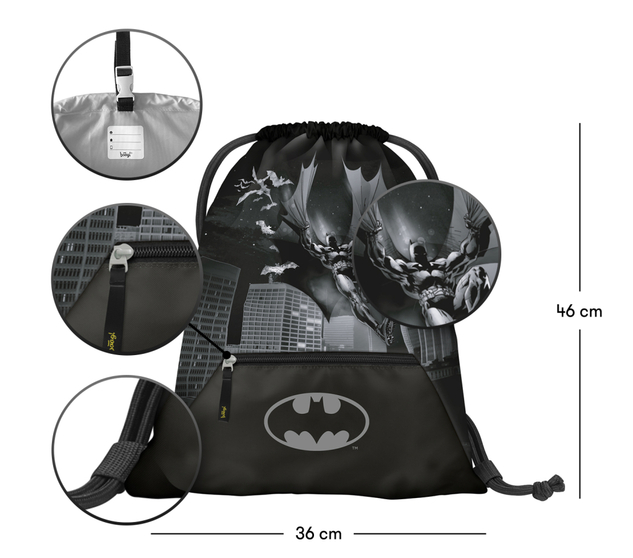 BAAGL Vrecko s priehradkou na zips Batman Dark City