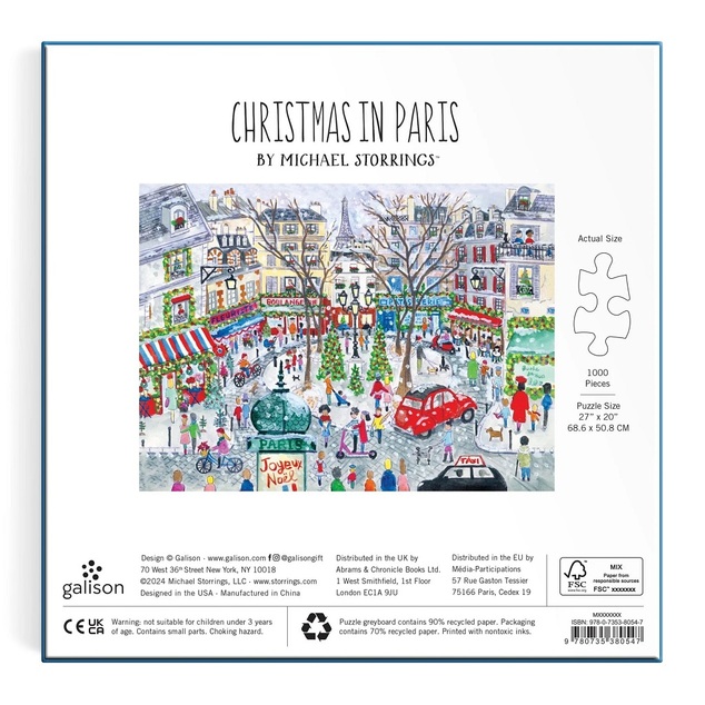 Galison Folienpuzzle Michael Storrings Weihnachts-Paris 1000 Teile