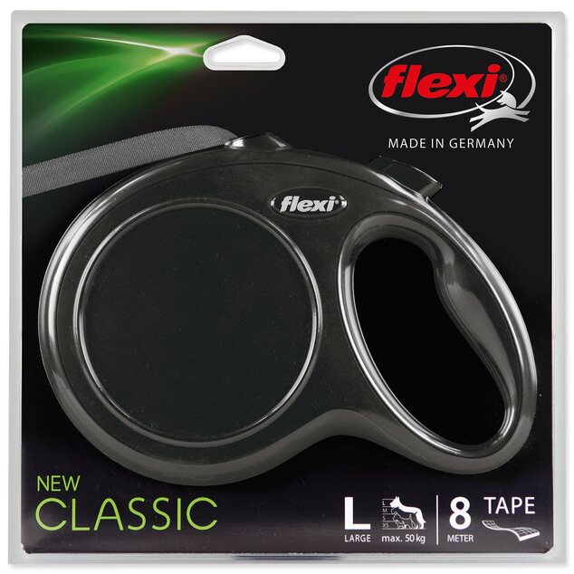 Vodítko Flexi Classic New páska L čierne 8m