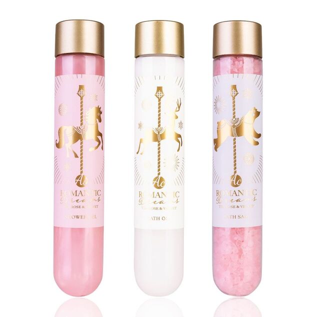 ACCENTRA Set za kupanje Romantic Dreams u kutiji Čajna ruža 2x 60ml + 80g