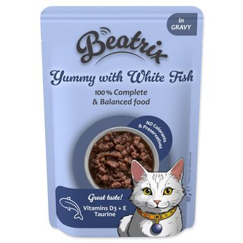 Kapsička Beatrix Adult s bielou rybou 85g