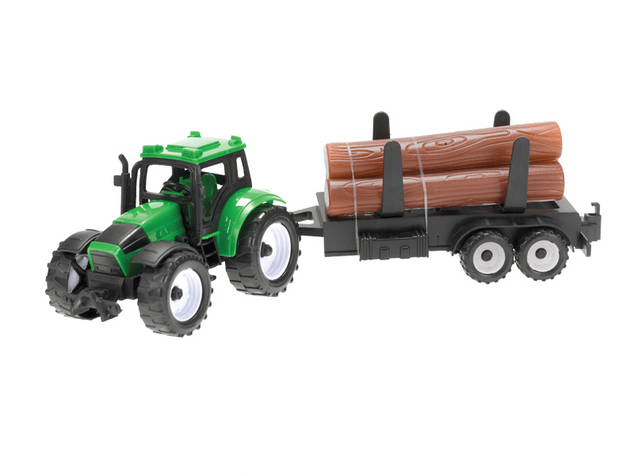 Tracteur 9cm à rétrofriction + 3 remorques