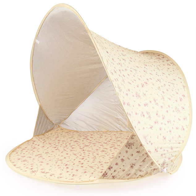 Bieco - Detský skladací plážový stan s UV ochranou - vintage flowers
