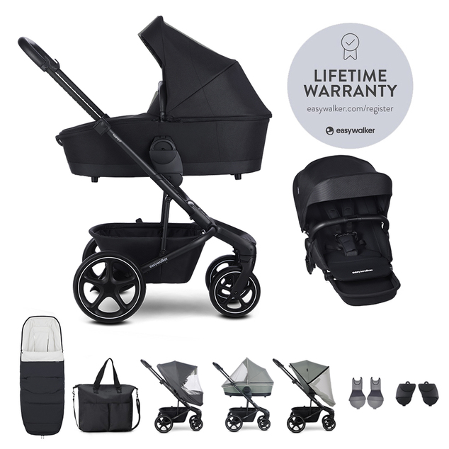 EASYWALKER Set XXL kočík kombinovaný Harvey5 Midnight Black s príslušenstvom