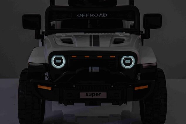 Elektrické autíčko OFFROAD NEW s pohonom zadných kolies, biele, Lítiová batéria