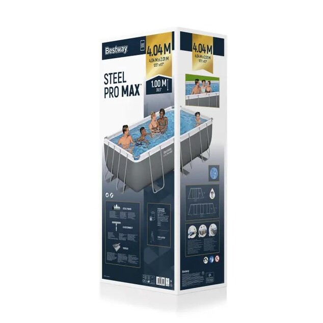 Záhradný bazén Bestway 56441 Power Steel 4.04m x 2.01m x 1.00m Rectangular Pool Set